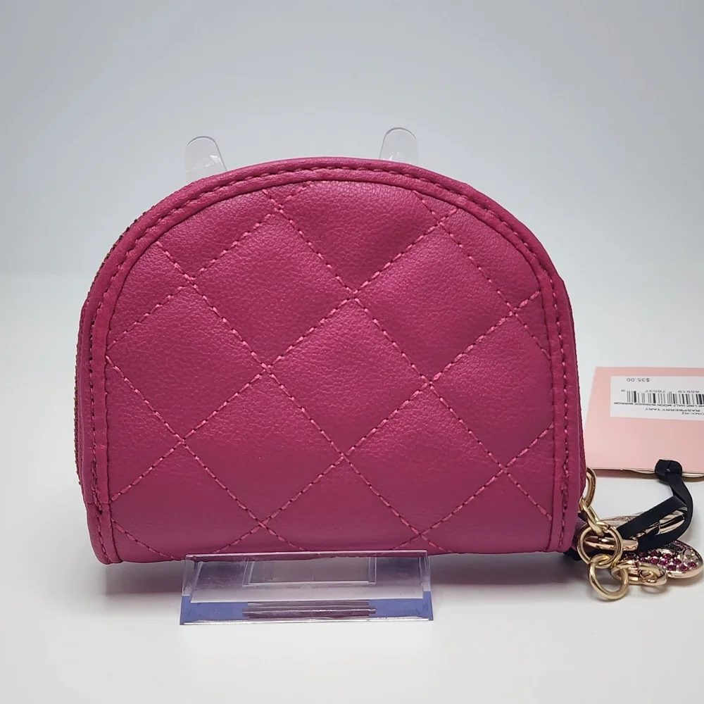 Juicy Couture Raspberry Tart Quilted Coin Purse with Mirror NWT Hot Pink Glam